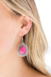 Paparazzi Mesa Mustang Pink Stone Earrings