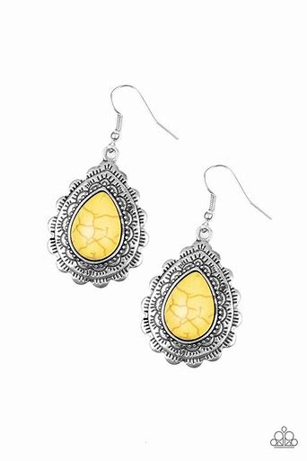 Paparazzi Mesa Mustang Yellow Stone Earring