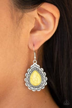 Load image into Gallery viewer, Paparazzi Mesa Mustang Yellow Stone Earring
