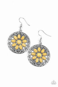 Paparazzi Mesa Oasis Yellow Stone Earrings