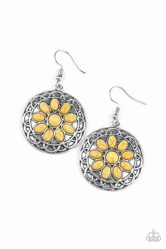Paparazzi Mesa Oasis Yellow Stone Earrings