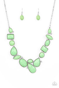 Paparazzi Mystical Mirage Green Short Necklace - Empower Me Pink Exclusive 2021