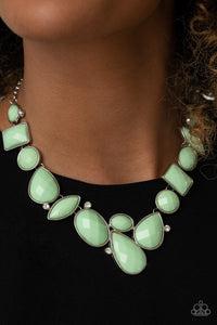 Paparazzi Mystical Mirage Green Short Necklace - Empower Me Pink Exclusive 2021