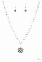 Load image into Gallery viewer, Paparazzi -No Love Lost - Heart Pendant with Rhinestone in Pink, Red, Silver
