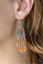 Load image into Gallery viewer, Paparazzi Not the Only Fish in the Sea Earrings with Orange Glass Beads
