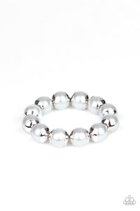 Paparazzi - One Woman Show-Stopper - Silver Pearl Stretch Bracelet