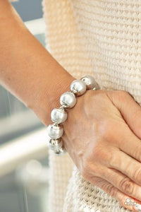 Paparazzi - One Woman Show-Stopper - Silver Pearl Stretch Bracelet