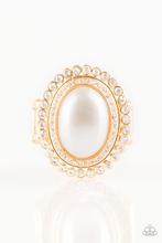 Load image into Gallery viewer, Paparazzi Opulently Olympian Gold Ring with White Pearl and Rhinestone
