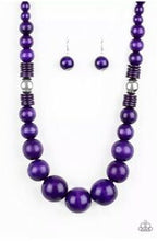 Load image into Gallery viewer, Paparazzi Panama Panorama Purple Wood Necklace
