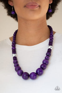 Paparazzi Panama Panorama Purple Wood Necklace