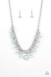 Party Time Baby Blue Pearl Short Necklace