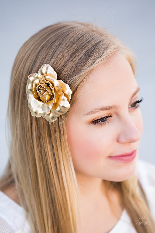 Hair Accessories - PETAL To The Metal - Gold Hair Clip