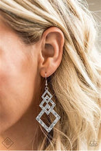 Load image into Gallery viewer, Point Blank - Paparazzi - Silver Hammered Diamond-Shaped Earrings - Fashion Fix December 2019
