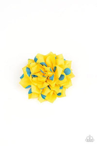 Hair Accessories - Polka Perfection Yellow Hair Clip with Blue Polka Dots