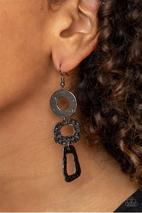 Paparazzi Prehistoric Prowl Black Earrings