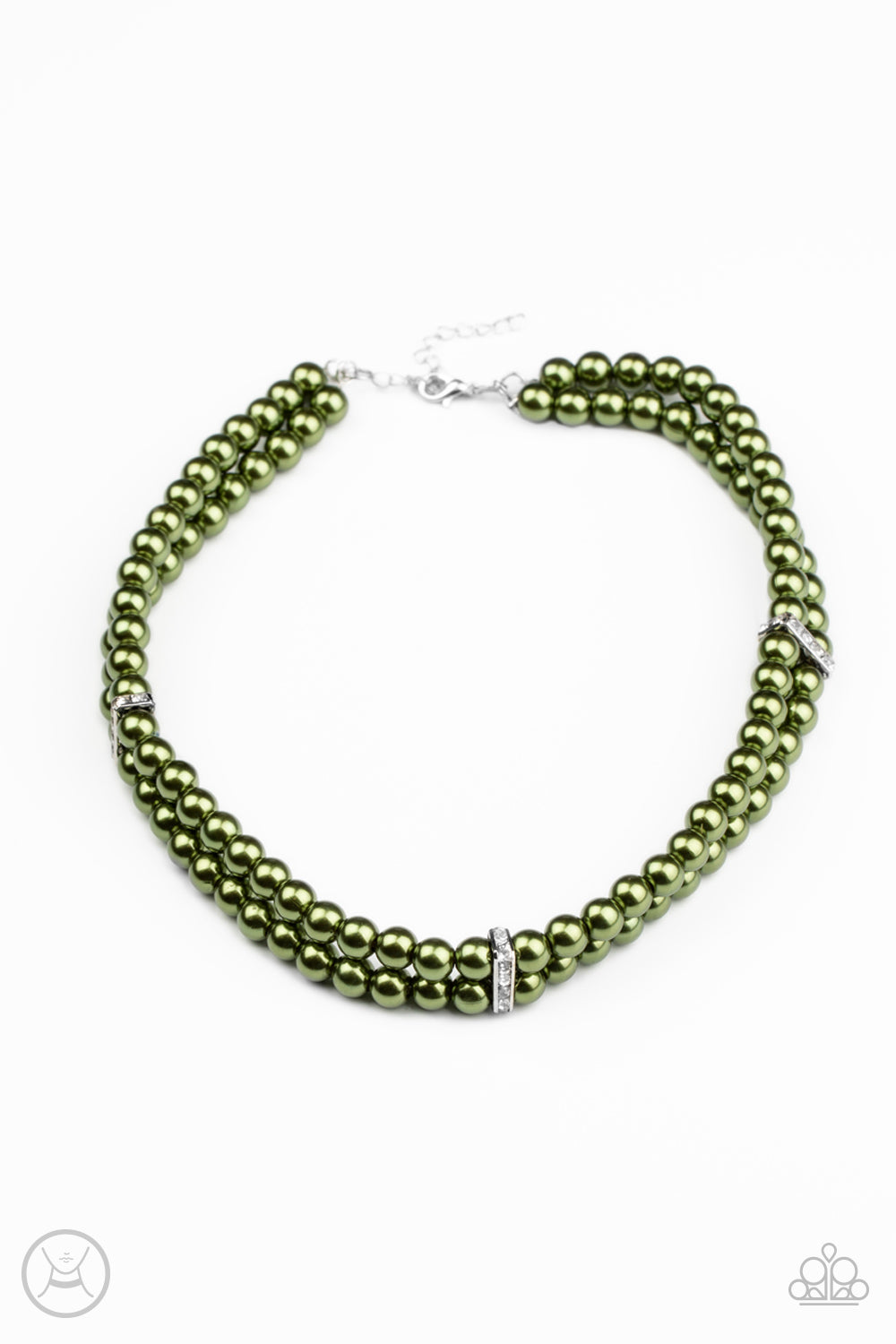 Paparazzi - Put On Your Party Dress - Green Pearl Choker Necklace