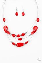 Load image into Gallery viewer, Radiant Reflections Red Wire Necklace and Savor the Flavor Red Bracelet - Jewelry Set 56
