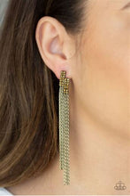 Load image into Gallery viewer, Radio Waves Brass Post Earrings
