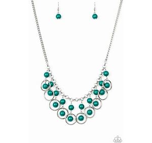 Really Rocco Green Necklace and Private Villa Green Earrings - Jewelry Set 8