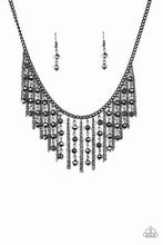 Load image into Gallery viewer, Paparazzi - Rebel Remix - Black Fringe Necklace
