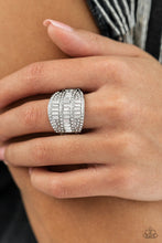 Load image into Gallery viewer, Paparazzi - Red Carpet Redux - White Rhinestone Ring - Life of the Party - Jan 2022
