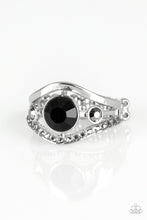 Load image into Gallery viewer, Rich with Richness Black Ring with White and Hematite Rhinestones
