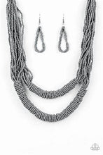 Load image into Gallery viewer, Paparazzi Right to the Rainforest Silver Grey Seed Bead Necklace
