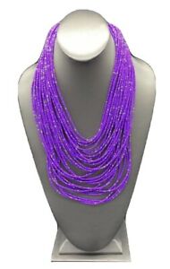 Paparazzi Rio Rainforest Long Purple and Silver Seed Bead Necklace