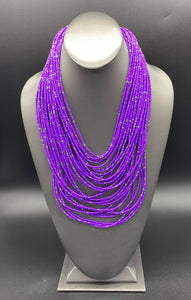 Paparazzi Rio Rainforest Long Purple and Silver Seed Bead Necklace