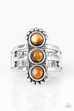 Load image into Gallery viewer, Paparazzi Rio Trio Tiger&#39;s Eye Brown Ring
