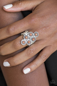 Paparazzi River Rock Rhythm Brown Stones and Silver Ring