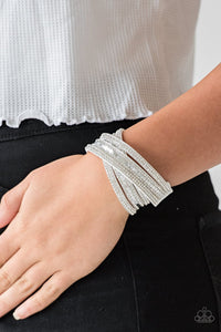 Paparazzi - Rockstar Attitude - White Wrap Bracelet