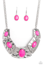Load image into Gallery viewer, Ruler in Flavor Silver Necklace with Colorful Accents - Choose from Pink or Purple
