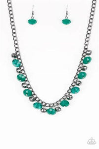 Runway Rebel and Gunmetal Black Short Necklace - Choose Green, Pink, or Red