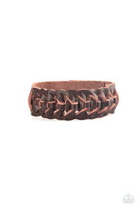 Paparazzi Rustle Up Men's Urban Brown Leather Bracelet