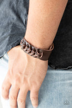 Load image into Gallery viewer, Paparazzi Rustle Up Men&#39;s Urban Brown Leather Bracelet
