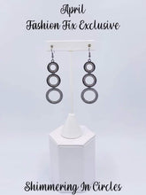 Load image into Gallery viewer, Paparazzi - Shimmering in Circles Black Earrings - Fashion Fix Exclusives April 2022
