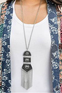 Sunset Sightings - Tassel Tycoon Long Silver Necklace - Fashion Fix Oct 2019