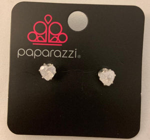 Paparazzi - Starlet Shimmer - Heart Shaped Rhinestone Post Earrings - SS11