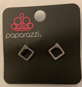 Paparazzi - Starlet Shimmer - Geometric Shapes Post Earrings - Silver and Gold -SS14