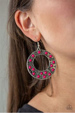 Load image into Gallery viewer, Paparazzi San Diego Samba Pink Large Hoop Earrings
