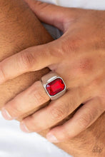 Load image into Gallery viewer, Paparazzi Scholar Men&#39;s Ring with Colorful Emerald Cut - Choose from Blue, Green, Red colors
