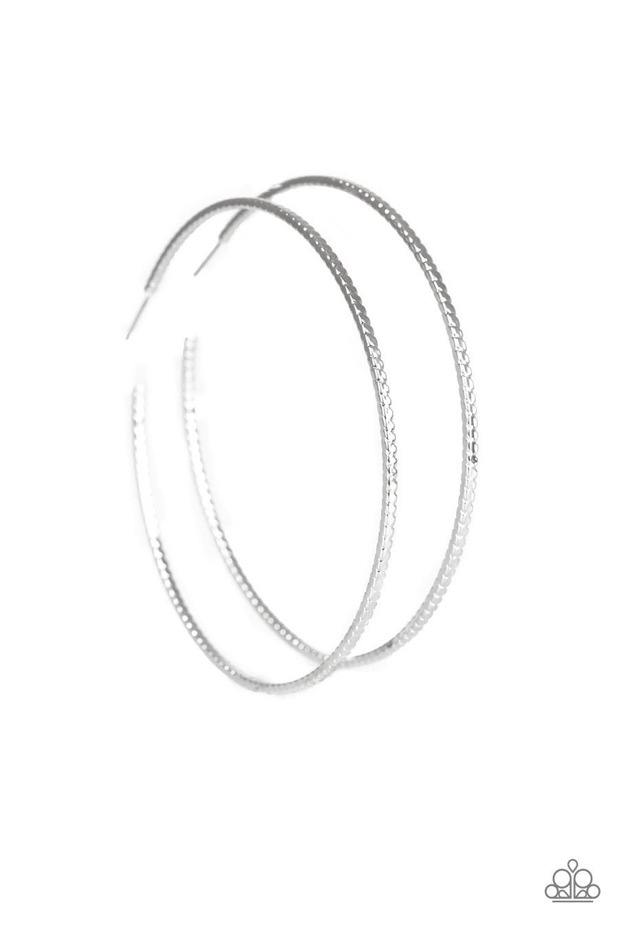 Paparazzi Shimmer Maker Large Silver Hoop Earrings 3 1/2