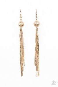 Paparazzi SLEEK-ing Revenge Gold Tassel Earrings