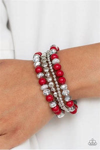 Flirtatiously Florida Necklace and Socialize Bracelet - Red Jewelry Set 33