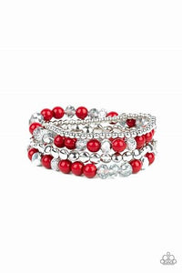 Flirtatiously Florida Necklace and Socialize Bracelet - Red Jewelry Set 33