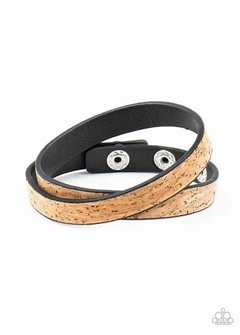 Paparazzi Space Warp -Long Cork Wrap Bracelet in Cooper