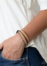 Load image into Gallery viewer, Paparazzi Space Warp -Long Cork Wrap Bracelet in Cooper
