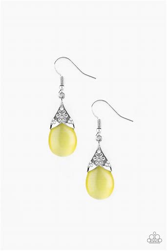 Paparazzi Spring Dew Yellow Moonstone Earrings