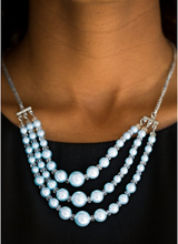 Load image into Gallery viewer, Spring Social Blue Pearl Three Strand Necklace
